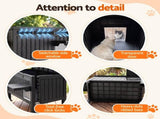 i.Pet Outdoor Cat House Pet Kennel Enclosure Cat Shelter Condo Rabbit Hutch Black PET-CH-PP68-CO