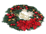 Christmas Wreath Snow Pine Cone Xmas Ball Wreath for Indoor Outdoor Holiday Decorations V1294-YM0512-3115220134811