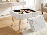 Artiss Storage Ottoman Vanity Foot Stool White FS-D-TED01-WH