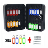 Metal Key Cabinet with 20 Key Holder Locking Key Organizer Key Management for Home Office School Lab V1369-AZ3-W-21305