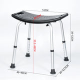 Yippee Adjustable Curved Shower Stool Seat - Black V346-YIP-201C