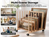 Artiss Wooden Art Drying & Canvas Storage Rack with Caster Wheels for Studio,Galleries,Classroom ASR-ADJ-6H-LW