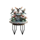 Floral Fountain Garden Stake Acrylic Yard Ornament Weather-Resistant Outdoor Patio Decor V1369-AZ3-W-14920