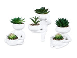 3pcs Simulated Succulent Pot Ceramic Creative Realistic Artificial Succulent Pot for Desktop V1294-YM0901-3115240022411