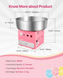 VEVOR Electric Cotton Candy Machine, 1000W Commercial Candy Floss Maker with 52cm Stainless Steel V952-TSDRMHTJFSWGMOD1VV3