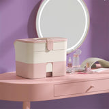Cosmetic Storage Box 2 Layers Drawer Large Capacity Portable Makeup Storage Box with Handle for Nail V1294-YM0626-3117220310311