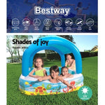 Bestway Kids Pool 140x140x114cm Inflatable Swimming w/ Canopy Play Pools 265L BW-POOL-KID-52192