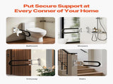 Toilet Safety Rail, 76.5 cm U-Shaped Handicap Bar, Foldable Senior Safety Pole, Flip Up Toilet V952-CSFSWZTKFZ305ODGSV0