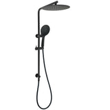 Matt Black Shower Set 12" Large Rain Head Handheld Sliding Rail Arm Round WELS V1233-C4902B22PHR003M4CBKSR112B