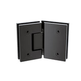 90cm Frameless Diamond Shower Screen with Black Brackets and SS Hinges, Square Knob Handle V63-910591