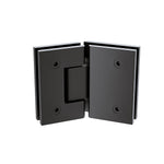 100cm Frameless Diamond Shower Screen with Black Brackets and SS Hinges, Square Double Pull Handle V63-911201