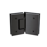 90cm Frameless Diamond Shower Screen with Black Channels and SS Hinges V63-932461