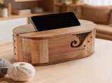 9 Piece Bamboo Crochet Hook Set with Wooden Yarn Bowl and Phone Holder V1237-ZY-818-207