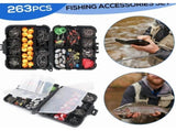 263pcs Fishing Accessories Kit,Included Plier,Hooks,Weights & Other Accessories,Fishing Bait Lure V1370-AZ4-08247