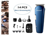 Kemei 14 PCS Grooming Kit Rechargeable Electric Hair Clipper Shaver Nose Trimmer All-in-One V1294-YM0901-H32417