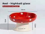 Yellow and Black Elevated 15&deg Tilted Ceramic Cat Bowl - Anti-Chin Acne Glaze Finish, Non-Slip V888-ELOSUNG49138