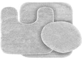 Gorgeous Home Linen Bathroom 6 Modern Solid Print 3-Count Grey Polyester Bath Rugs, 18 x 28, V1189-LWWAL-20260325-00411