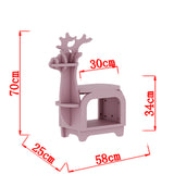 Pink Small Creative Reindeer-Shaped Solid Wood Bookshelf for Kids V888-ELOSUNG28532