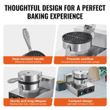 VEVOR Commercial Maker, 1230W Round Baker Machine, Non-Stick Stainless Steel Belgian V952-SYBLSHFBJDPFYJ29AV3