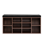 Artiss Shoe Rack Cabinet Bench 10 Cubes - Walnut FURNI-O-SHOE-BEN102-WAL