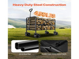 Double Decker Wagon Collapsible, 400L Heavy Duty Folding Wagon Cart, Extended Long Garden Cart with V952-ZDHYBXSSTCHS4GGRTV0