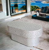MOTHER OF PEARL SERENITY OVAL PEARL COFFEE TABLE V742-VC2