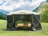 Pop Up Gazebo Tent, Pop-Up Screen Tent 6 Sided Canopy Sun Shelter with 6 Removable Privacy Wind V952-ZPSLTJLS10X1F6ZWMV0