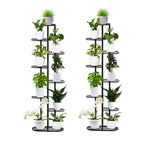 SOGA 2X 8 Tier 9 Pots Black Metal Plant Rack Flowerpot Storage Display Stand Holder Home Garden FPOTH25X2