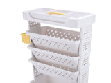 Rolling Book Cart 5 Tier PP Multi Functional Movable Storage Book Rack Utility Organizer Bookshelf V1294-YM0901-3117250131312