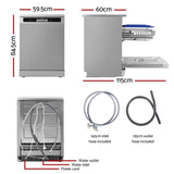 Devanti 60cm 14 Place Settings Freestanding Dishwasher Silver BDW-14-FS5201G-SS