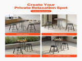 Outdoor Round Bar Table, 60 cm Counter Bar Height Bistro Table, Patio Dining Tables with V952-HXZCLTJBZYX2Z6Y3K001V0