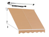 Instahut Motorised Pivot Arm Awning Window Sun Shade 2.1 X 2.1M Beige AWN-B-FIXED-RM-21-BEIGE