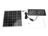 Solar Dual Fan Kit 30W IP65 Waterproofing Tempered Glass Laminate 17mm Aluminum Alloy Frame V1294-YM0901-3111250016111
