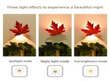 2 Pcs Maple Leaf Smart LED Night Light Battery-Powered Motion Sensor with Remote Control & Color V888-ELOSUNG36886