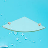 2pcs Triangle Glass Shelf Corner Rack for Bathroom Wall Mount Storage Holder V1370-AZ4-14504