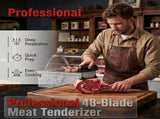 Meat Tenderizer with 48 Stainless Steel Blade, Ultra Sharp Needle Blades Professional Spring-Loaded V1366-AZ2-W-15209