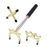 Retractable Bridge Pool Stick with 3 Pieces Removable Bridge Head,Stainless Steel Material V1192-AZ-W-31945