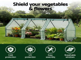 Green Fingers Mini Greenhouse 240x90x90cm Steel Frame PE Cover Outdoor Shelter GH-MINI-F-240X90-GR