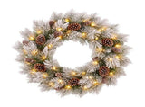 Christabelle 1.2m Pre-Lit LED Tree 61cm Alpine Snow Wreath Prelit 2.74m Alpine Snow Christmas G CMB-JFA120LED-WGP