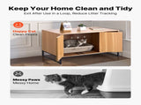 Cat Litter Box Enclosure Furniture, 80 cm Hidden Litter Box Cabinet with Scratch Pad & Storage, V952-JSJJMSPWQ3151XBNF001V0