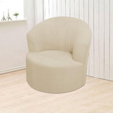 Round Club Swivel Barrel Chair Cover Modern Accent Round Club Armchair Slipcover Soft Stretch Chair V1370-AZ4-13009