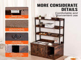 Cat Litter Box Enclosure Wooden Litter Box Furniture Hidden with 3 Shelves V952-DHSCBBSNJSMSUOAB6V0