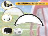 Pair of Soccer Football Goals 180cm Pop Up Portable Quick Set Up V63-826881