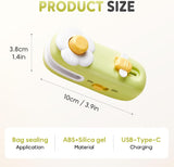 Upgraded Mini Bag Sealer, 2025 New 2 in 1 Bag Sealer Heat Seal with Cutter and Magnet, USB V1258-DP02-C-2521