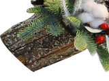 35cm Tabletop Xmas Tree Bark Wooden Barrel Decoration Artificial Bouquet Ornament for Home Hotel V1294-YM0901-3115240094712