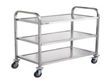 3-Tier Utility Cart Rolling Cart on Wheels 37.5"x20"x37.7" 450 LBS 6 Hooks V952-BXGCFTCCB374XSWSCV0