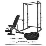 LSG GBH-300 Power Rack + GBN-006 14-Level FID Exercise Bench + 90kg Weight Set Package V420-LGPR-GBH300-B