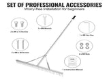 Landscape Rake, 915mm Head Aluminum Landscape Rake, Lake Weed Rake with 1915mm Long Handle, for V952-ZCLQPLHJ36INUFPURV0
