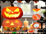 Halloween Decoration Set Light-Up Pumpkin Lamp,128 Pcs Halloween Party Balloon Garland Arch Kit & V1337-6F-ZYGV-TQPK