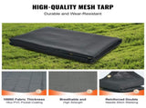 Dump Truck Mesh Tarp, 7 x 14 ft, PVC Coated Black Heavy Duty Cover with 5.5" 18oz Double Pocket, V952-KCPVC7X1418OZ9JB4V0